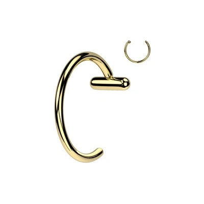 Šperky4U zlacený piercing do nosu kruh titan TIT1364-GD