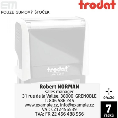 Trodat 4914 [ 64 x 26 mm pouze gumový štoček – Zboží Dáma