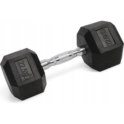 Kubisport Pevné jednoručky potažené pogumované 1 x 22,5 kg