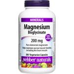 Webber Naturals Магнезий бисглицинат + оксид + глицин - Мускули и нервна система, 200 mg, 300 капсули (5289 WN)