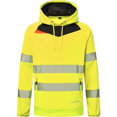 Portwest DX483 mikina s kapucňou Hi Vis HV žltá/čierna