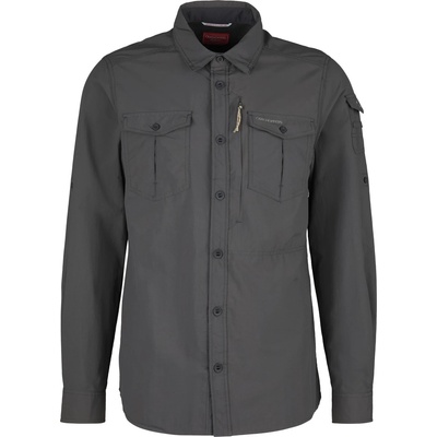 Craghoppers Мъжка риза с копчета Craghoppers Nosilife Adventure Langarm Hemd III Shirt - Black Pepper (033-2216-0113)