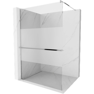Mexen Kioto+ душ кабина с рафт Walk-in 120 x 200 см, прозрачен/матиран, хром (800-120-121-01-35)