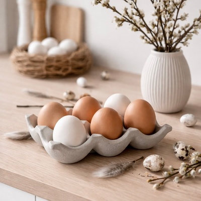 Obeton Betonové plato na vejce designový stojánek pro 6 vajec – Zboží Mobilmania