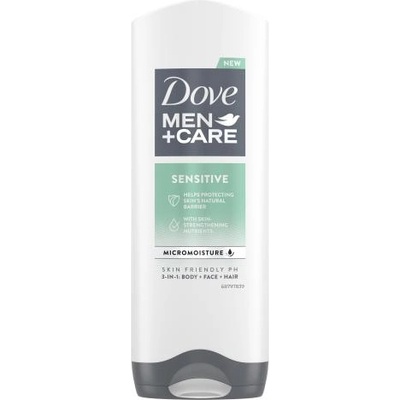 Dove Men + Care Sensitive хидратиращ и успокояващ душ гел за чувствителна кожа 250 ml за мъже