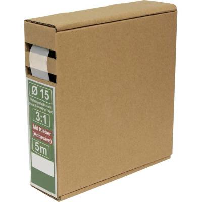 Quadrios 25CA504 zmršťovacia bužírka s lepidlom priehľadná 15 mm 5 mm Pomer zmrštenia:3:1 5 m