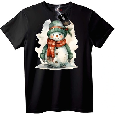 NOONEBRAND Тениска Снежен Човек Зимна - XS, Black