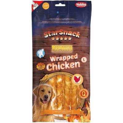 Nobby StarSnack BBQ Wrapped buvolí tyčky bílé s kuřecím 25 cm 375 g