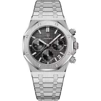 Poedagar Мъжки часовник Poedagar CS1835, неръждаема стомана, сребрист, черен циферблат (CS1835)