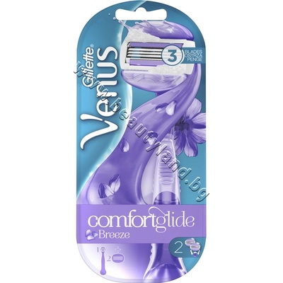 Gillette Самобръсначка Gillette Venus Breeze 2 in 1, p/n GI-1300134 - Дамска самобръсначка с вградени широки и огъващи се гел ленти (GI-1300134)