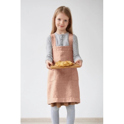 Linen Tales Детска оранжева ленена престилка Pinafore, 72 x 45 cm - Linen Tales (LTK-APPIN-5/6-CC)