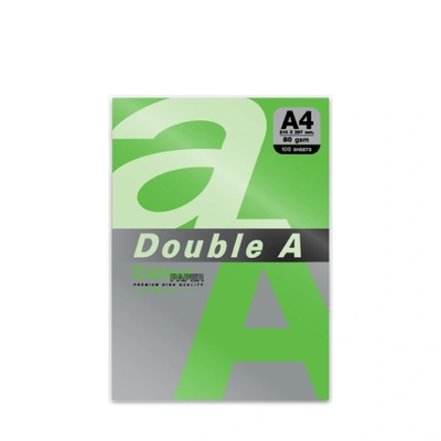 Цветна хартия Double A, A4, 100л, наситено зелен