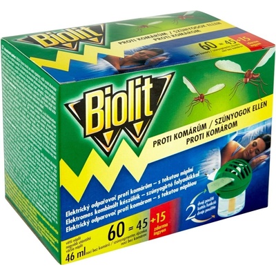 Biolit elektrický odpařovač s tekutou náplní proti komárům 60 nocí