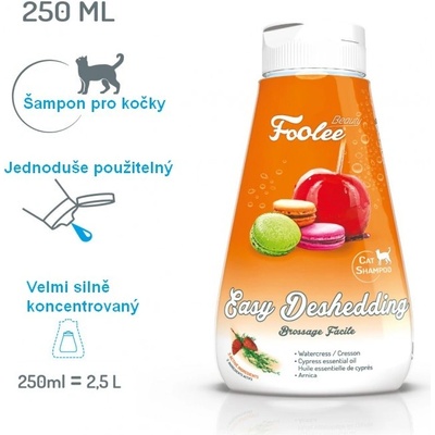 Foolee Beauty Deshedding s cypřišovým olejem Šampon pro kočky 250 ml