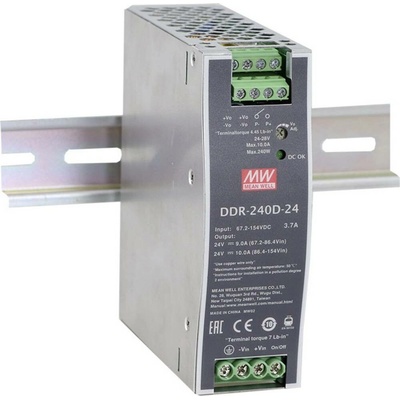MEAN WELL DDR-240B-24 DC / DC menič napätia na DIN lištu, 24 V/DC, 10 A, 240 W, výstupy 1 x