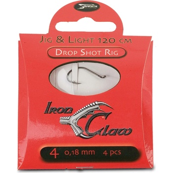 Iron Claw nadväzce Drop Shot Rigs 4 háčiky 0,18mm 4ks