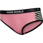Mons Royale Дамско мериносово термобельо Mons Royale Women's Sylvia Boyleg Merino base layer - Flamingo / Mr Stripe (115-1405-1312)