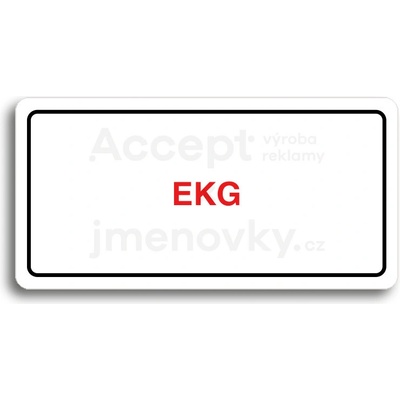 ACCEPT Piktogram EKG - bílá tabulka - barevný tisk