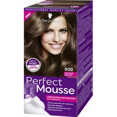 Schwarzkopf Perfect Mousse Permanent Color barva na vlasy 600 světle hnědý – Zboží Dáma
