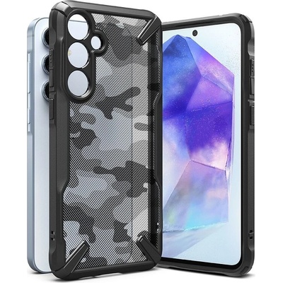 Ringke Противоударен Хибриден Калъф за Samsung A35, Ringke Fusion X Camouflage Case, Черен (8809961784934)