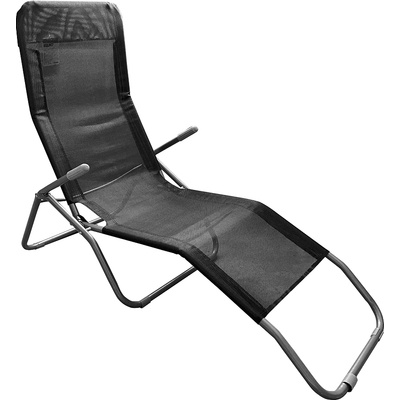 Градински шезлонг selno черно и сиво