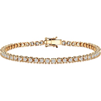 SAVICKI Тенис гривна Luminy 3, 2 мм: злато, бели сапфири