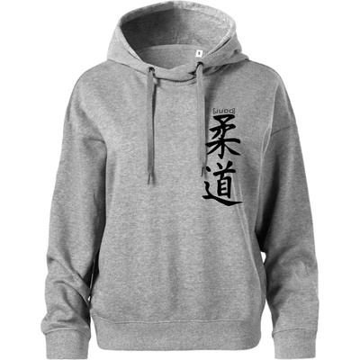 Judo nápis japan Oversized mikina dámská Moon kratší + širší Tmavě šedý melír – Zboží Dáma