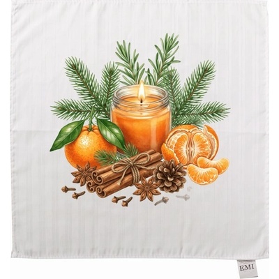 EMI Damaškový ubrus Winter Mandarin 40x40 cm