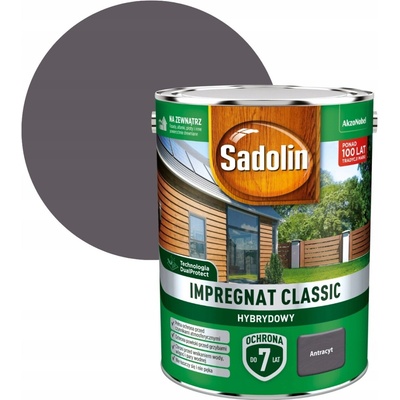 Impregnace na dřevo Sadolin Classic hybridní Antracit 4,5L