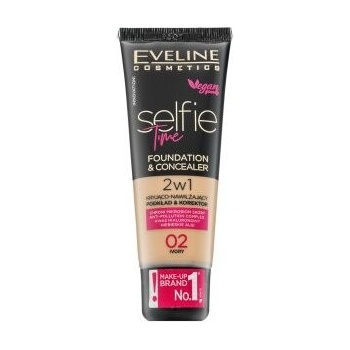 Eveline Cosmetics Selfie Time Make-up a korektor 2 v 1 02 Ivory 30 ml