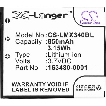 Cameron Sino Батерия за баркод скенер Honeywell Voyager 1602G 8650 8670, LXE LX34L1-G LiIon 3.7V 850mAh Cameron Sino (CS-LMX340BL)