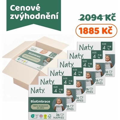 Naty Bioembrace Maxi 7-18 kg 6 x 26 ks