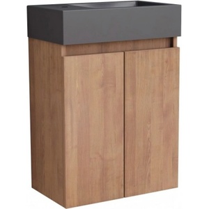 Inter ceramic МЕБЕЛ ЗА БАНЯ С УМИВАЛНИК COMPACT 4242WOODEN 42x25x60см ДЪРВО/ЧЕРЕН (4242WOODEN)