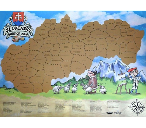 Stírací mapa Slovensko