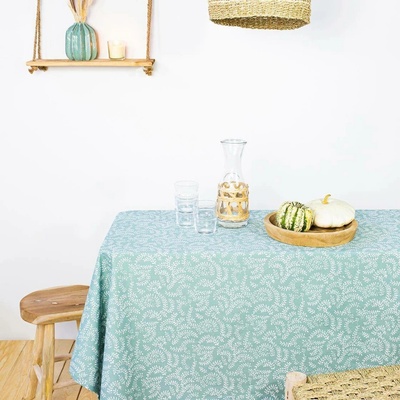 Today Ubrus na obdélníkový stůl máta barva s květinovým vzorem zelená 240x140 cm