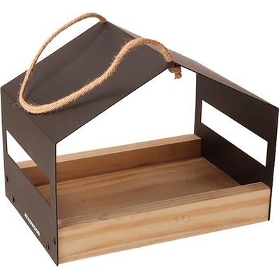 ČistéDřevo Krmítko pro ptáky s kovovou střechou – Zbozi.Blesk.cz