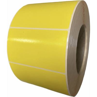 Papierová Etiketa 105 mm x 45 mm, Pololesklý papier, Žltá, Dutinka 40 mm, 1000 ks/kotúč, Permanentné lepidlo, Priemer kotúča 98 mm