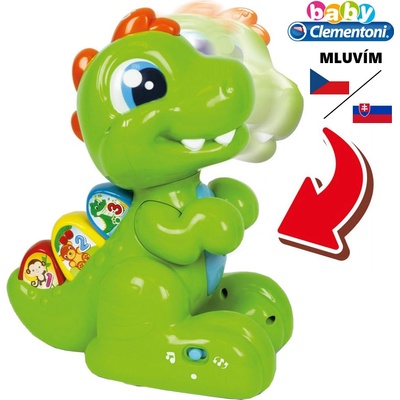 Clementoni Baby T-Rex dinosaurus naučný mluví česky na baterie Zvuk