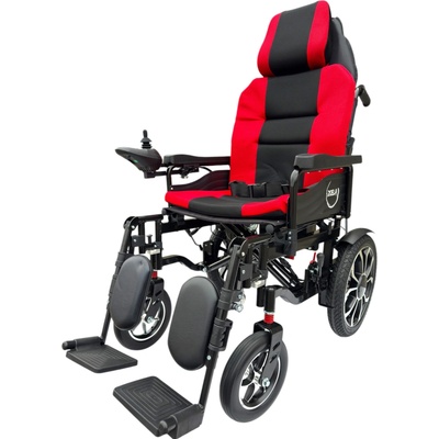 Zoela 6005XL Elektrický Invalidní vozík 52 cm polohovací Černý rám Červené polstrování