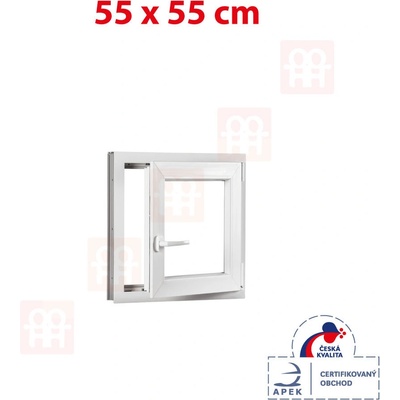 OKNA-HNED.SK Plastové okno 55 x 55 cm (550 x 550 mm) biele