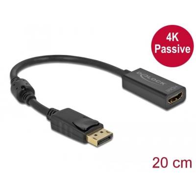 Adapter DisplayPort 1.2-dugós csatlakozó -HDMI-csatlakozóhüvely 4K passzív fekete (63559) (DE63559) (DE63559) (DE63559)