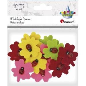 TITANUM Felt stickers 3D clover mix 12 pcs