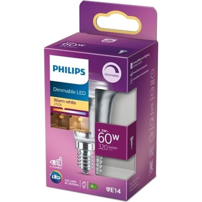 Philips stmívatelná LED reflektor E14 60W 2700K 4W