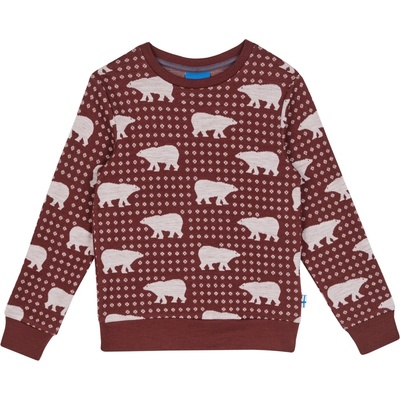 finkid Детски вълнен пуловер Finkid Kid's Uniikki Nordik Wool jumper - Cranberry - размер 90/100 (EU) (704-5484-0112)