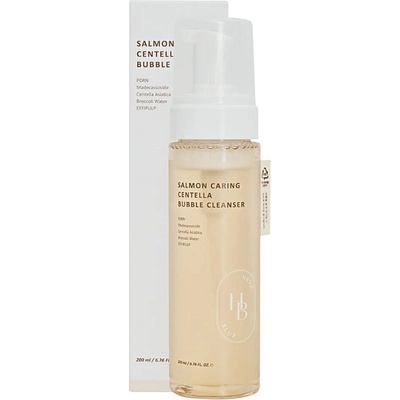 Heveblue Salmon Caring Centella Bubble Cleanser - Пяна за почистване на лице с центела 200мл