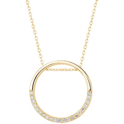 Olivie Strieborný náhrdelník zlatý kruh 5164