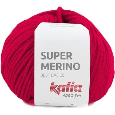 Katia Super Merino 4 Red Плетива прежда (SM 4)