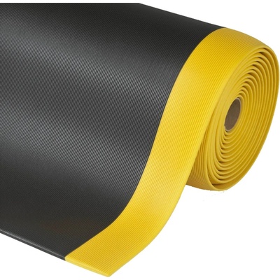 Notrax 413 Gripper Sof-Tred Protiúnavová rohož s vrstvou Dyna-Shield a pozdĺžnym rebrovým vzorom čierna / žltá 91 cm x 18,3 m