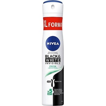 Nivea Black & White Invisible Fresh + Antibacterial deospray 5 v 1 200 ml