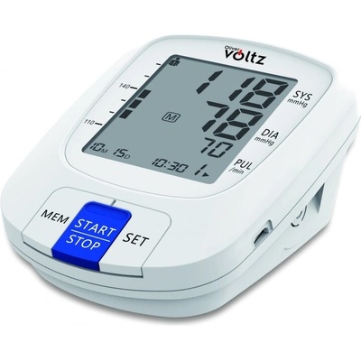 Voltz Апарат за кръвно налягане Oliver Voltz OV56510A, Откриване на аритмия, 2х90 позиции памет, LCD дисплей 4хAAA батерии, Type C, Бял (OV56510A)